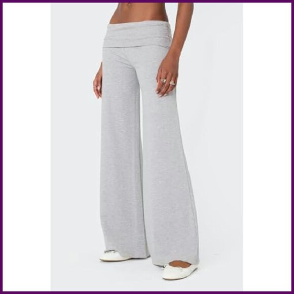 Flare Leggings Fold Over Waist Bootcut Yoga Pants Stretch Polyester Blend - Picture 5 of 7